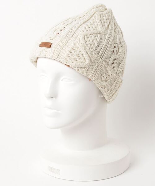 Ruben（ルーベン）の「ケーブル 裏ボア バイカラーニット（ニットキャップ/ビーニー・レディース・ブラック/グレー/マスタード/アイボリー/ワイン/ベージュ・FREE）」の8枚目の写真