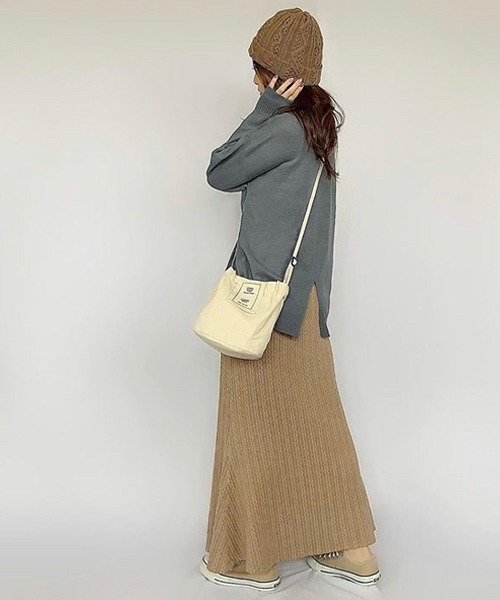 Ruben（ルーベン）の「ケーブル 裏ボア バイカラーニット（ニットキャップ/ビーニー・レディース・ブラック/グレー/マスタード/アイボリー/ワイン/ベージュ・FREE）」の17枚目の写真