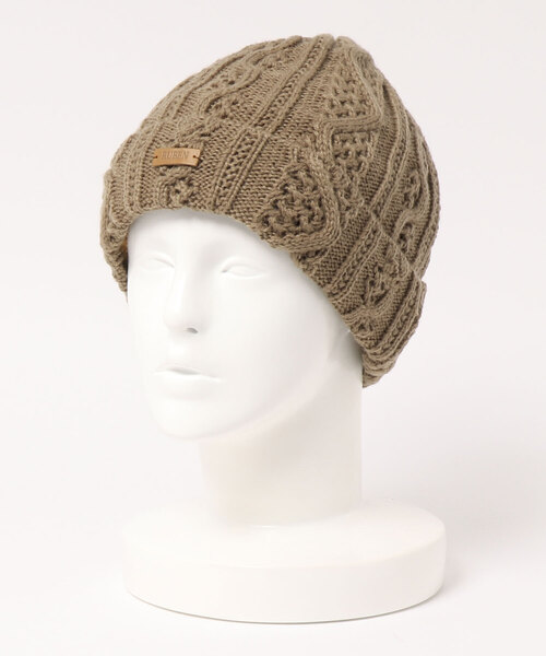 Ruben（ルーベン）の「ケーブル 裏ボア バイカラーニット（ニットキャップ/ビーニー・レディース・ブラック/グレー/マスタード/アイボリー/ワイン/ベージュ・FREE）」の12枚目の写真