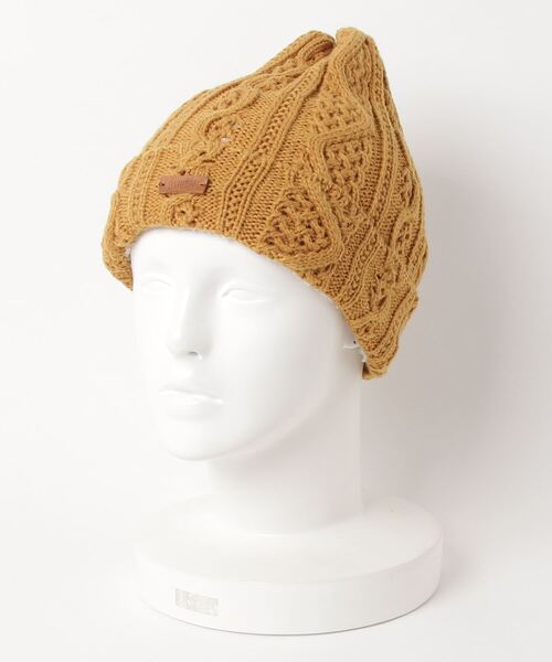 Ruben（ルーベン）の「ケーブル 裏ボア バイカラーニット（ニットキャップ/ビーニー・レディース・ブラック/グレー/マスタード/アイボリー/ワイン/ベージュ・FREE）」の13枚目の写真