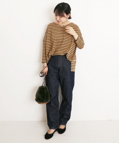 SLOBE IENA(スローブイエナ)の「《WEB限定》2WAYルーズTシャツ◆(Tシャツ/カットソー・レディース・ブラック/ネイビー/ブラック系その他/キャメル・FREE)」の9枚目の写真