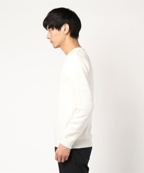 AZUL by moussy(アズールバイマウジー)の「ジャガードカモVネックプルオーバー(ニット/セーター・メンズ・ホワイト/ブラック/ネイビー/ボルドー・SMALL/MEDIUM/LARGE/X-LARGE/X-SMALL)」の5枚目の写真