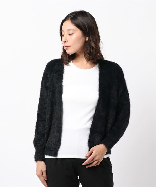 N.（N. Natural Beauty Basic）（エヌエヌナチュラルビューティーベーシック）の「フェザーショートカーディガン（カーディガン/ボレロ・レディース・ブラック/ベージュ/ピンク・MEDIUM）」の12枚目の写真