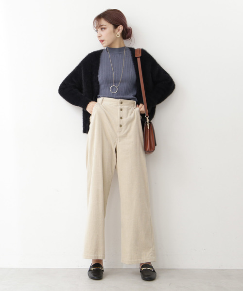 N.（N. Natural Beauty Basic）（エヌエヌナチュラルビューティーベーシック）の「フェザーショートカーディガン（カーディガン/ボレロ・レディース・ブラック/ベージュ/ピンク・MEDIUM）」の8枚目の写真