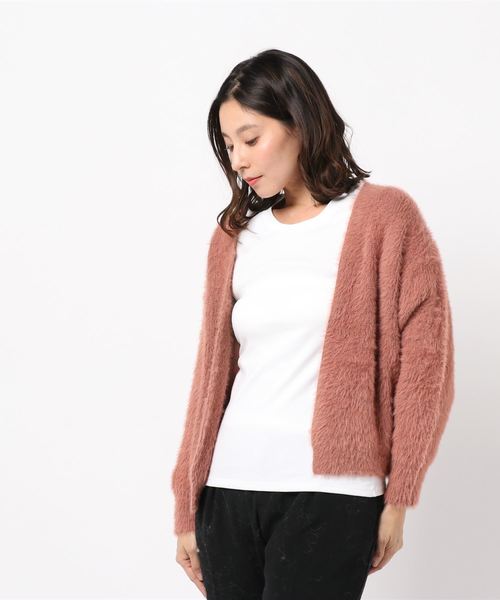 N.（N. Natural Beauty Basic）（エヌエヌナチュラルビューティーベーシック）の「フェザーショートカーディガン（カーディガン/ボレロ・レディース・ブラック/ベージュ/ピンク・MEDIUM）」の13枚目の写真