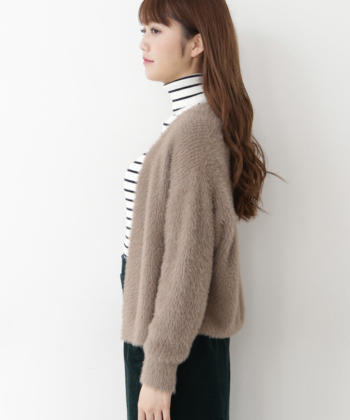 N.（N. Natural Beauty Basic）（エヌエヌナチュラルビューティーベーシック）の「フェザーショートカーディガン（カーディガン/ボレロ・レディース・ブラック/ベージュ/ピンク・MEDIUM）」の21枚目の写真
