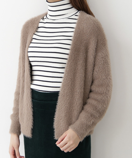 N.（N. Natural Beauty Basic）（エヌエヌナチュラルビューティーベーシック）の「フェザーショートカーディガン（カーディガン/ボレロ・レディース・ブラック/ベージュ/ピンク・MEDIUM）」の19枚目の写真