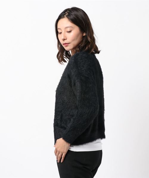 N.（N. Natural Beauty Basic）（エヌエヌナチュラルビューティーベーシック）の「フェザーショートカーディガン（カーディガン/ボレロ・レディース・ブラック/ベージュ/ピンク・MEDIUM）」の14枚目の写真
