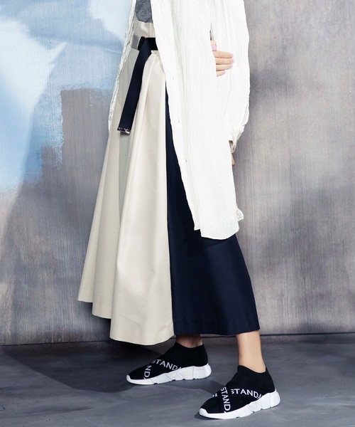 【M】ダブルスタンダードクロージング 60/2サイロプリーツスカート ベージュ DOUBLE STANDARD CLOTHING（ダブルスタンダードクロージング）の