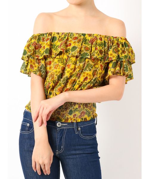 GYDA（ジェイダ）の「original flower オフショルTOPS（シャツ