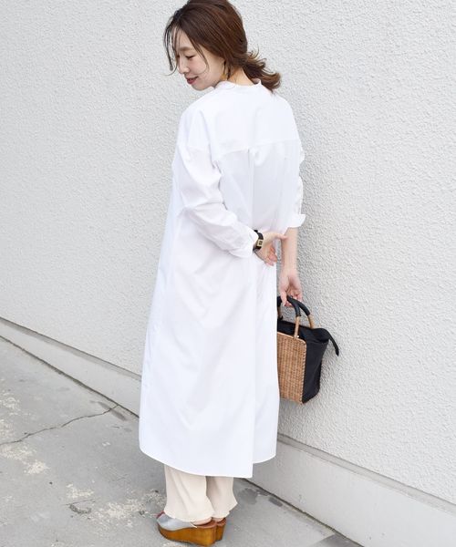 SHIPS(シップス)の「シャツワンピース◇(ワンピース・レディース・ホワイト・ONE SIZE)」の4枚目の写真