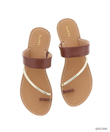 RANDA | メタリックベルトフラットサンダル(サンダル)