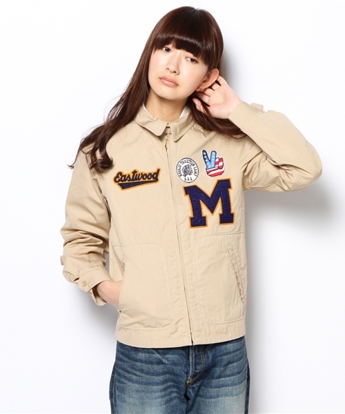 BEAMS BOY（ビームスボーイ）の「○TOYO×BEAMS BOY / ワッペン ワークジャケット（ブルゾン・レディース・ベージュ/レッド・ONE SIZE）」の4枚目の写真