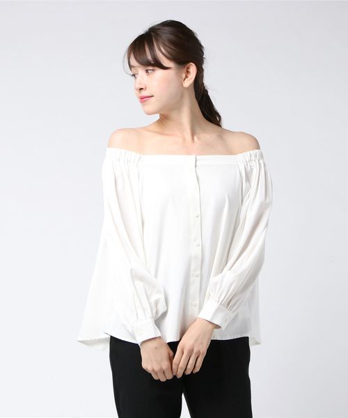minius(ミニウス)の「オフショルダーブラウス/レディース オフショルダー(シャツ/ブラウス・レディース・ブラック/オフホワイト/ワイン/オレンジ・MEDIUM)」の3枚目の写真