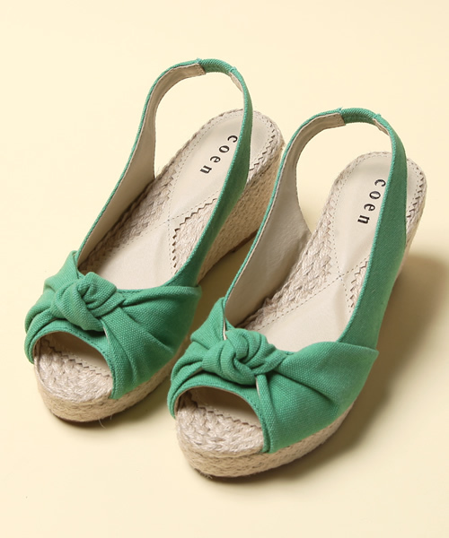 coen（コーエン）の「キャンバスウェッジサンダル（サンダル・レディース・ベージュ/ケリー/ネイビー/オレンジ・MEDIUM/SMALL/LARGE）」の10枚目の写真