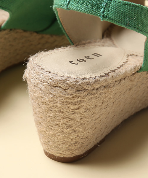 coen（コーエン）の「キャンバスウェッジサンダル（サンダル・レディース・ベージュ/ケリー/ネイビー/オレンジ・MEDIUM/SMALL/LARGE）」の18枚目の写真