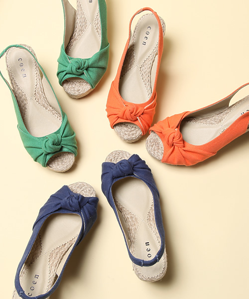 coen（コーエン）の「キャンバスウェッジサンダル（サンダル・レディース・ベージュ/ケリー/ネイビー/オレンジ・MEDIUM/SMALL/LARGE）」の16枚目の写真