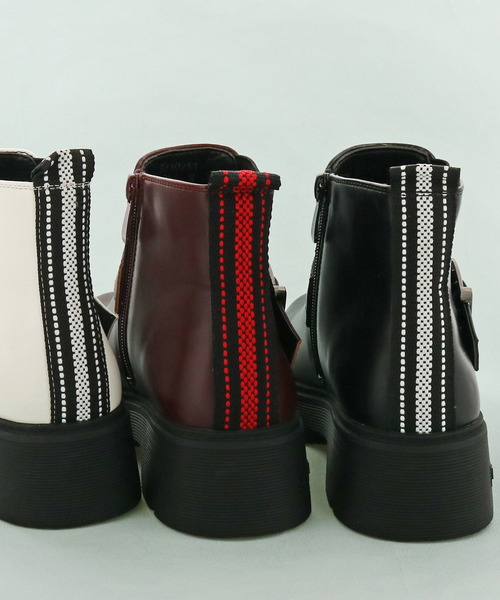 byあしながおじさん(バイアシナガオジサン)の「〈byあしながおじさん〉サイドゴアブーツ(ブーツ・レディース・ホワイト/ブラック/ワインレッド・LL/S/M/L)」の14枚目の写真