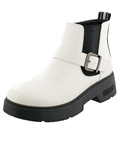 byあしながおじさん(バイアシナガオジサン)の「〈byあしながおじさん〉サイドゴアブーツ(ブーツ・レディース・ホワイト/ブラック/ワインレッド・LL/S/M/L)」の15枚目の写真