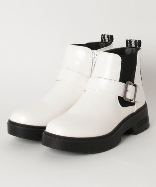 byあしながおじさん(バイアシナガオジサン)の「〈byあしながおじさん〉サイドゴアブーツ(ブーツ・レディース・ホワイト/ブラック/ワインレッド・LL/S/M/L)」の4枚目の写真