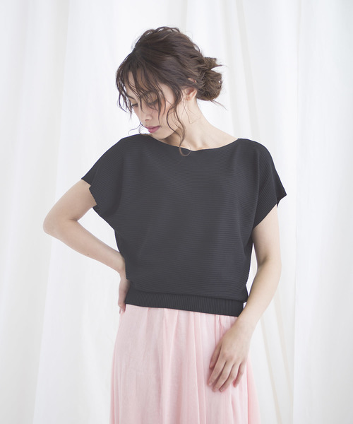 LUGG NAGG(ラグナグ)の「【Jewelobe/ ジュエローブ】 ドルマン半袖TOPS(Tシャツ/カットソー・レディース・ブラック/オフホワイト/カーキ/ブルー・FREE)」の4枚目の写真