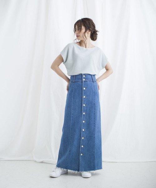 LUGG NAGG(ラグナグ)の「【Jewelobe/ ジュエローブ】 ドルマン半袖TOPS(Tシャツ/カットソー・レディース・ブラック/オフホワイト/カーキ/ブルー・FREE)」の8枚目の写真