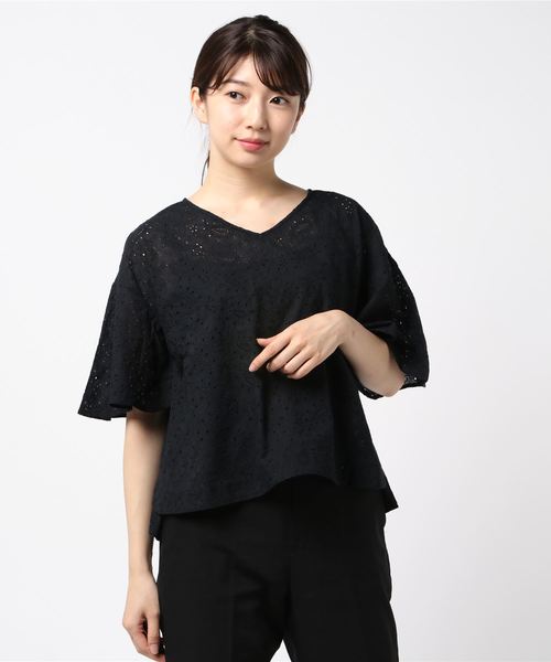 Te chichi（テチチ）の「インド綿刺繍フレア袖ブラウス（シャツ