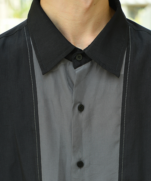 kutir(クティール)の「切り替えステッチシャツ(シャツ/ブラウス・メンズ・ブラック/ダークブラウン・MEDIUM/LARGE)」の16枚目の写真