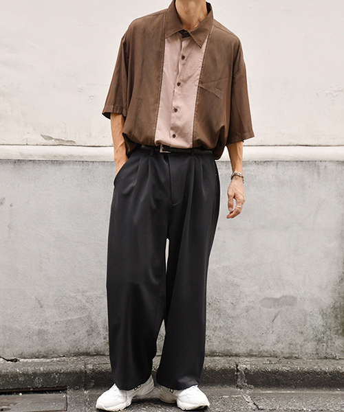 kutir(クティール)の「切り替えステッチシャツ(シャツ/ブラウス・メンズ・ブラック/ダークブラウン・MEDIUM/LARGE)」の9枚目の写真