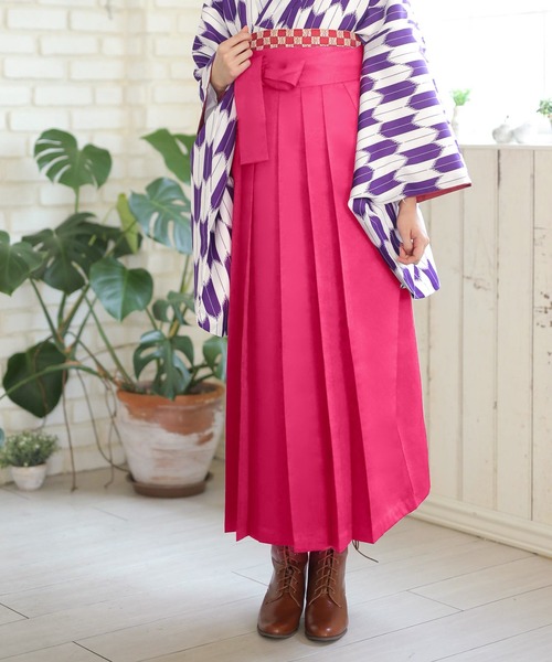 KYOETSU（キョウエツ）の「レディース無地袴（着物・レディース・ネイビー/ローズ/ダークブラウン/ライトグリーン/オレンジ/エンジ/マジェンタ/ダークパープル/ダークグリーン/ブラック/グリーン/ピンク/サックスブルー/イエロー/ターコイズブルー/パープル/スモーキーグリーン系/アイボリー/スモークピンク/グレイッシュベージュ/ブラウン/ライトブルーグレー・LL/L/S/M/3L）」の21枚目の写真