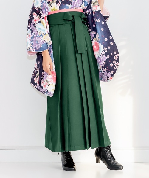 KYOETSU（キョウエツ）の「レディース無地袴（着物・レディース・ネイビー/ローズ/ダークブラウン/ライトグリーン/オレンジ/エンジ/マジェンタ/ダークパープル/ダークグリーン/ブラック/グリーン/ピンク/サックスブルー/イエロー/ターコイズブルー/パープル/スモーキーグリーン系/アイボリー/スモークピンク/グレイッシュベージュ/ブラウン/ライトブルーグレー・LL/L/S/M/3L）」の8枚目の写真