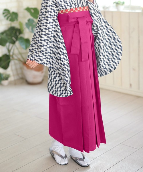 KYOETSU（キョウエツ）の「レディース無地袴（着物・レディース・ネイビー/ローズ/ダークブラウン/ライトグリーン/オレンジ/エンジ/マジェンタ/ダークパープル/ダークグリーン/ブラック/グリーン/ピンク/サックスブルー/イエロー/ターコイズブルー/パープル/スモーキーグリーン系/アイボリー/スモークピンク/グレイッシュベージュ/ブラウン/ライトブルーグレー・LL/L/S/M/3L）」の20枚目の写真