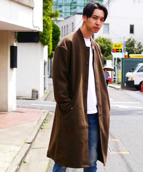 Revo.(レボ)の「Revo. オーバーサイズ ノーカラー ロングコート(ノーカラージャケット)」|モカ