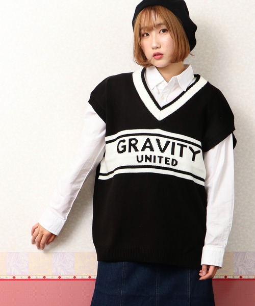 SUGGESTION(サジェッション)の「【SUGGESTION】ドロップショルダーVネックジャガードニットベスト(ベスト・メンズ・ブラック/ネイビー/オフホワイト/グリーン・M/L)」の1枚目の写真