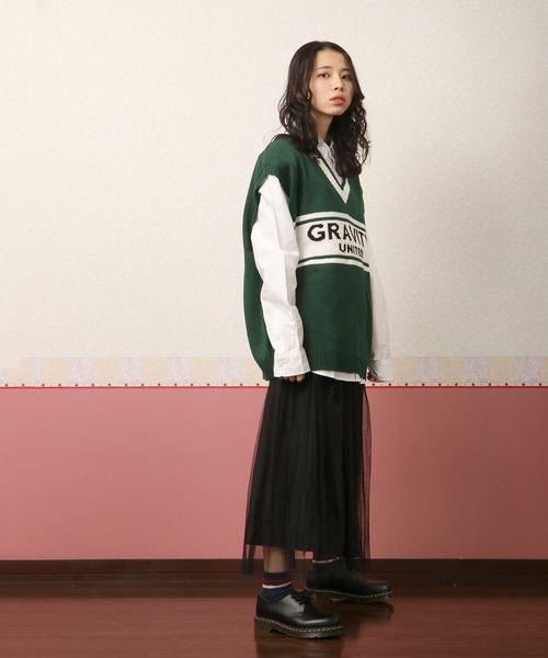 SUGGESTION(サジェッション)の「【SUGGESTION】ドロップショルダーVネックジャガードニットベスト(ベスト・メンズ・ブラック/ネイビー/オフホワイト/グリーン・M/L)」の10枚目の写真