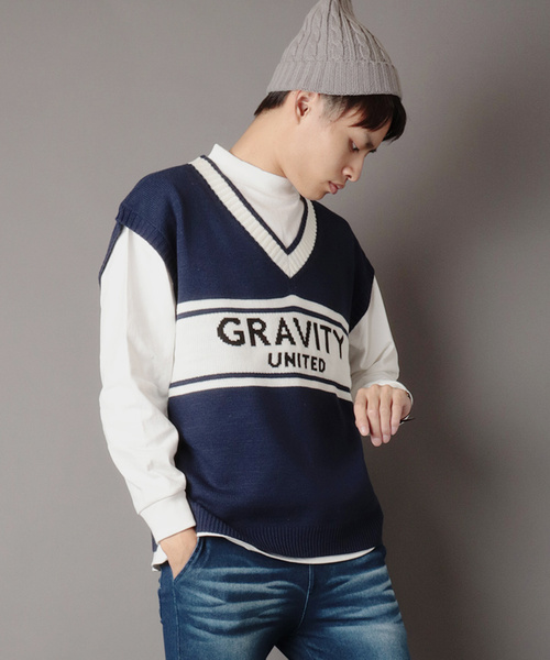 SUGGESTION(サジェッション)の「【SUGGESTION】ドロップショルダーVネックジャガードニットベスト(ベスト・メンズ・ブラック/ネイビー/オフホワイト/グリーン・M/L)」の13枚目の写真