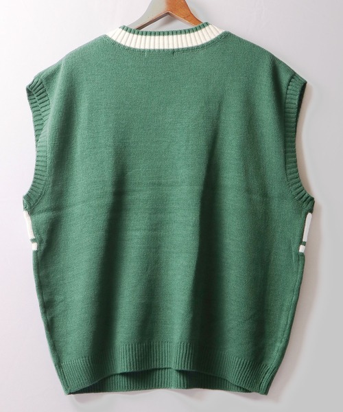 SUGGESTION(サジェッション)の「【SUGGESTION】ドロップショルダーVネックジャガードニットベスト(ベスト・メンズ・ブラック/ネイビー/オフホワイト/グリーン・M/L)」の22枚目の写真