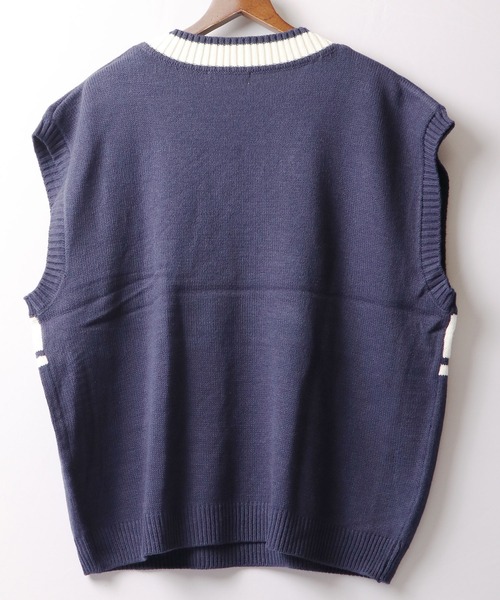 SUGGESTION(サジェッション)の「【SUGGESTION】ドロップショルダーVネックジャガードニットベスト(ベスト・メンズ・ブラック/ネイビー/オフホワイト/グリーン・M/L)」の19枚目の写真