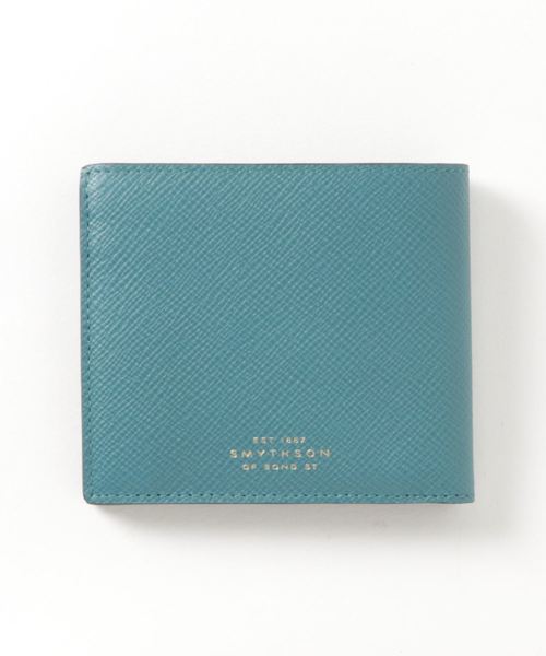 Smythson(スマイソン)の「SMYTHSON / "4CC NOTECASE AND COIN PURSE" 2つ折りウォレット(財布・メンズ・ターコイズブルー/ブラック/ネイビー・FREE)」の6枚目の写真