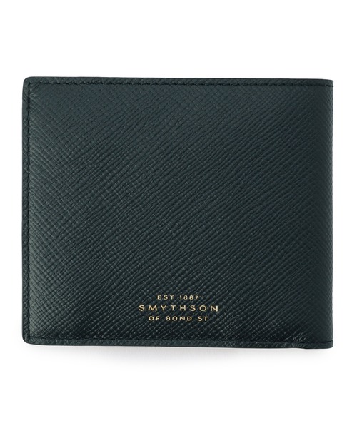 Smythson(スマイソン)の「SMYTHSON / "4CC NOTECASE AND COIN PURSE" 2つ折りウォレット(財布・メンズ・ターコイズブルー/ブラック/ネイビー・FREE)」の1枚目の写真