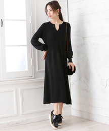 Girly Doll | Vネックボリューム袖 ニットワンピース(ワンピース)