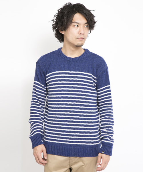 SILAS（サイラス）の「GUERNSEY KNIT（ニット/セーター・メンズ・ブラック/ブルー・3/1/2）」の6枚目の写真