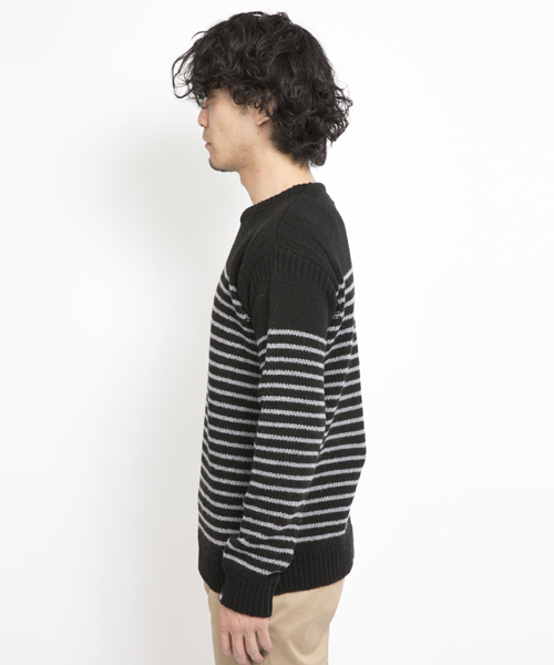SILAS（サイラス）の「GUERNSEY KNIT（ニット/セーター・メンズ・ブラック/ブルー・3/1/2）」の3枚目の写真