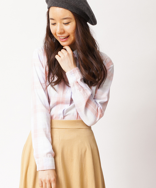 WEGO（ウィゴー）の「WEGO/ネルチェックシャツ（シャツ/ブラウス・レディース・ホワイト/ブラック/グリーン/ブルー/パープル/レッド/レッド系その他/オレンジ/ブルー系その他/チェック・FREE）」の7枚目の写真