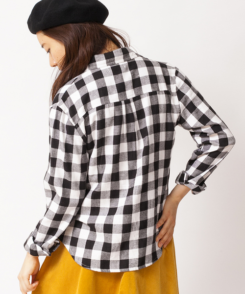 WEGO（ウィゴー）の「WEGO/ネルチェックシャツ（シャツ/ブラウス・レディース・ホワイト/ブラック/グリーン/ブルー/パープル/レッド/レッド系その他/オレンジ/ブルー系その他/チェック・FREE）」の22枚目の写真