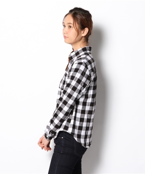 WEGO（ウィゴー）の「WEGO/ネルチェックシャツ（シャツ/ブラウス・レディース・ホワイト/ブラック/グリーン/ブルー/パープル/レッド/レッド系その他/オレンジ/ブルー系その他/チェック・FREE）」の12枚目の写真