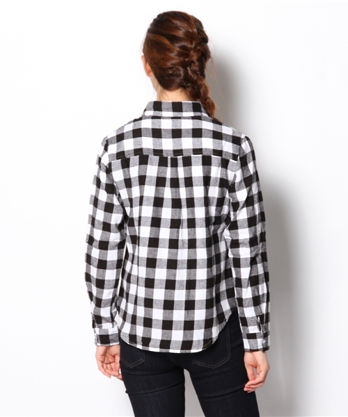 WEGO（ウィゴー）の「WEGO/ネルチェックシャツ（シャツ/ブラウス・レディース・ホワイト/ブラック/グリーン/ブルー/パープル/レッド/レッド系その他/オレンジ/ブルー系その他/チェック・FREE）」の13枚目の写真