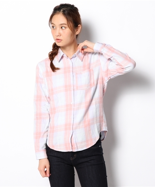 WEGO（ウィゴー）の「WEGO/ネルチェックシャツ（シャツ/ブラウス・レディース・ホワイト/ブラック/グリーン/ブルー/パープル/レッド/レッド系その他/オレンジ/ブルー系その他/チェック・FREE）」の19枚目の写真