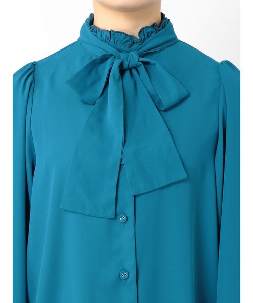 jouetie（ジュエティ）の「スタンドカラーリボンブラウス（シャツ/ブラウス・レディース・ブラック/ブルー/ミント/その他2・MEDIUM）」の7枚目の写真