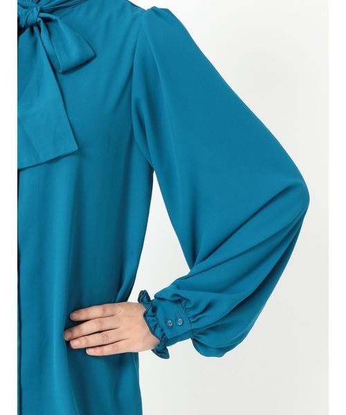 jouetie（ジュエティ）の「スタンドカラーリボンブラウス（シャツ/ブラウス・レディース・ブラック/ブルー/ミント/その他2・MEDIUM）」の8枚目の写真